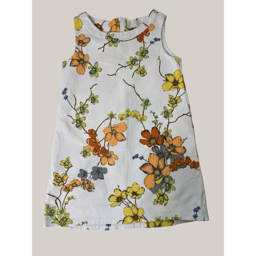 Zara Girls Shift Dress White Floral Sleeveless Size 3/4 Feminine